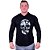 Camiseta Manga Longa Longline Com Touca MXD Conceito Caveira Rachaduras - Imagem 2