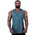 Regata Cavada MXD Conceito Dry Fit 100% Poliéster Rajado Azul Turquesa - Imagem 1