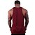 Regata Cavada MXD Conceito Dry Fit 100% Poliéster Rajado Vermelho Escuro - Imagem 2