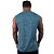 Regata Machão MXD Conceito Dry Fit 100% Poliéster Rajado Azul Turquesa - Imagem 2
