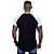 Camiseta Longline 100% Algodão Masculina MXD Conceito Raglan Branco e Preto - Imagem 2