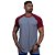 Camiseta Longline 100% Algodão Masculina MXD Conceito Raglan Vermelho e Cinza - Imagem 2