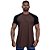 Camiseta Longline 100% Algodão Masculina MXD Conceito Raglan Preto e Marrom Escuro - Imagem 1
