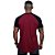 Camiseta Longline 100% Algodão Masculina MXD Conceito Raglan Preto e Vermelho - Imagem 2