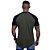 Camiseta Longline 100% Algodão Masculina MXD Conceito Raglan Preto e Verde Militar - Imagem 3