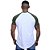 Camiseta Longline 100% Algodão Masculina MXD Conceito Raglan Verde Militar e Branco - Imagem 2