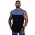 Regata Machão Longline Sem Manga MXD Conceito 100% Algodão Bicolor Azul e Preto - Imagem 1