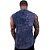 Regata Machão Longline 100% Algodão Masculina MXD Conceito Lavado Estonado em Rolo Azul Marinho - Imagem 2