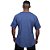 Camiseta Morcegão Masculina MXD Conceito Lisa 100% Algodão Azul Mesclado - Imagem 2