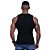 Regata Malha Canelada Masculina Modelo Americano MXD Conceito Cores Básicas Preto - Imagem 2