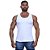 Regata Malha Canelada Masculina Modelo Americano MXD Conceito Cores Básicas Branco - Imagem 1
