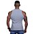 Regata Malha Canelada Masculina Modelo Americano MXD Conceito Cores Básicas Cinza - Imagem 2