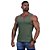 Regata Malha Canelada Masculina Modelo Americano MXD Conceito Cores Básicas Verde Militar - Imagem 3