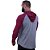 Camiseta Manga Longa Longline Com Touca Raglan MXD Conceito Vermelho e Cinza - Imagem 2