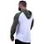 Camiseta Manga Longa Longline Com Touca Raglan MXD Conceito Verde Militar e Branco - Imagem 3
