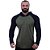 Camiseta Manga Longa Longline Com Touca Raglan MXD Conceito Preto e Verde Militar - Imagem 1
