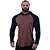 Camiseta Manga Longa Longline Com Touca Raglan MXD Conceito Preto e Marrom Escuro - Imagem 3