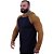 Camiseta Manga Longa Longline Com Touca Raglan MXD Conceito Marrom Claro e Preto - Imagem 2