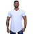 Camiseta Longline Decote V Masculina MXD Conceito 100% Algodão 30.1 Penteado PIMA-USA Branco - Imagem 1