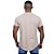 Camiseta Longline Decote V Masculina MXD Conceito 100% Algodão 30.1 Penteado PIMA-USA Bege - Imagem 2