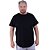 Camiseta Longline Plus Size MXD Conceito Manga Curta Preto - Imagem 1