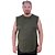 Regata Machão Longline Sem Manga Plus Size MXD Conceito 100% Algodão Verde Militar - Imagem 1
