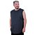 Regata Machão Longline Sem Manga Plus Size MXD Conceito 50% Algodão 50% Poliéster Mescla Preto - Imagem 1