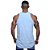Regata Longline 100% Algodão Masculina MXD Conceito Lavado Estonado em Rolo Azul Claro - Imagem 2