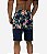Bermuda Moletom MXD Conceito Bicolor Floral Marinho - Imagem 2