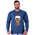 Camiseta Manga Longa Moletinho MXD Conceito Caveira De Moicano Skull - Imagem 1