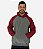 Blusa Moletom Masculino MXD Conceito Com Touca Mescla Escuro Detalhes Bordo - Imagem 1