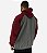Blusa Moletom Masculino MXD Conceito Com Touca Mescla Escuro Detalhes Bordo - Imagem 2