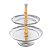 Porta Petit Fours Duplo com Bambu Prata - Shefield Plate - Imagem 1