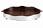 Bandeja Galeria Lisa Oval Grande Inox com Fundo Madeira - St. James - Imagem 1
