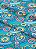 Tecido Microfibra Estampa Digital Círculos Coloridos Fundo Azul 1,55m de Largura - Imagem 1