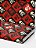 Tecido Microfibra Estampa Digital Caveiras Quadriculado Preto e Vermelho 1,55m de Largura - Imagem 1