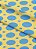 Tecido Micropercal Estampa Digital Bolinha Azul Fundo Amarelo 1,55m de Largura - Imagem 1