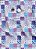 Tecido Cotton Estampa Digital Linhas e Flores Azul e Lilas 1,60m de Largura - Imagem 1
