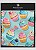 Tecido Veludo Estampa Digital Cupcakes Fundo Azzul 1,55m de Largura - Imagem 1