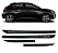 Friso Peugeot 208 com emblema cromado pintado cor preto perla negra - Imagem 1