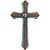 Cruz Decorativa Turq/Rose Concho 87-1463-0-0 - Imagem 1