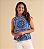 Natural Reflections Bandana Print Tank Top Navy Peony - Imagem 2