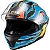 Capacete Texx Raptor Azul Vermelho Amarelo + Viseira Fumê de Brinde - Imagem 2