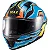 Capacete Texx Raptor Azul Vermelho Amarelo + Viseira Fumê de Brinde - Imagem 4