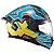 Capacete Texx Raptor Azul Vermelho Amarelo + Viseira Fumê de Brinde - Imagem 6