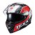 Capacete Texx Kaiman Preto/Verm/Branco Vector c/Oculos Interno Solar - Imagem 1