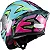 Capacete Texx Raptor Azul Verde Rosa + Viseira Fumê de Brinde - Imagem 3