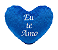 Pelúcia Coração Azul Eu Te Amo 16x18cm - Imagem 1