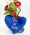 Pelúcia Coração Azul Eu Te Amo 16x18cm - Imagem 2