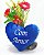 Pelúcia Coração Azul Com Amor 16x18cm - Imagem 2